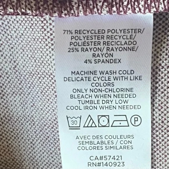 LOU AND GREY BIRDSEYE GINGHAM PONTE SWEATSHIRT IN PLUM KISS SIZE LARGE - Picture 8 of 9